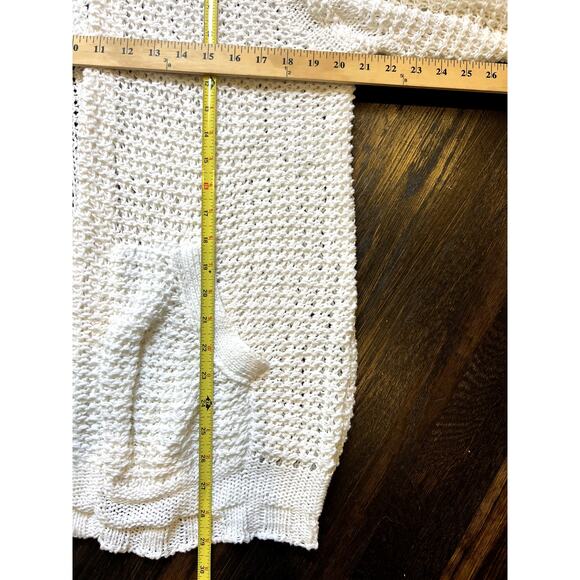 Brochu Walker | Women's Knit Open Front Cardigan Sweater Off White Size Small - Picture 6 of 6